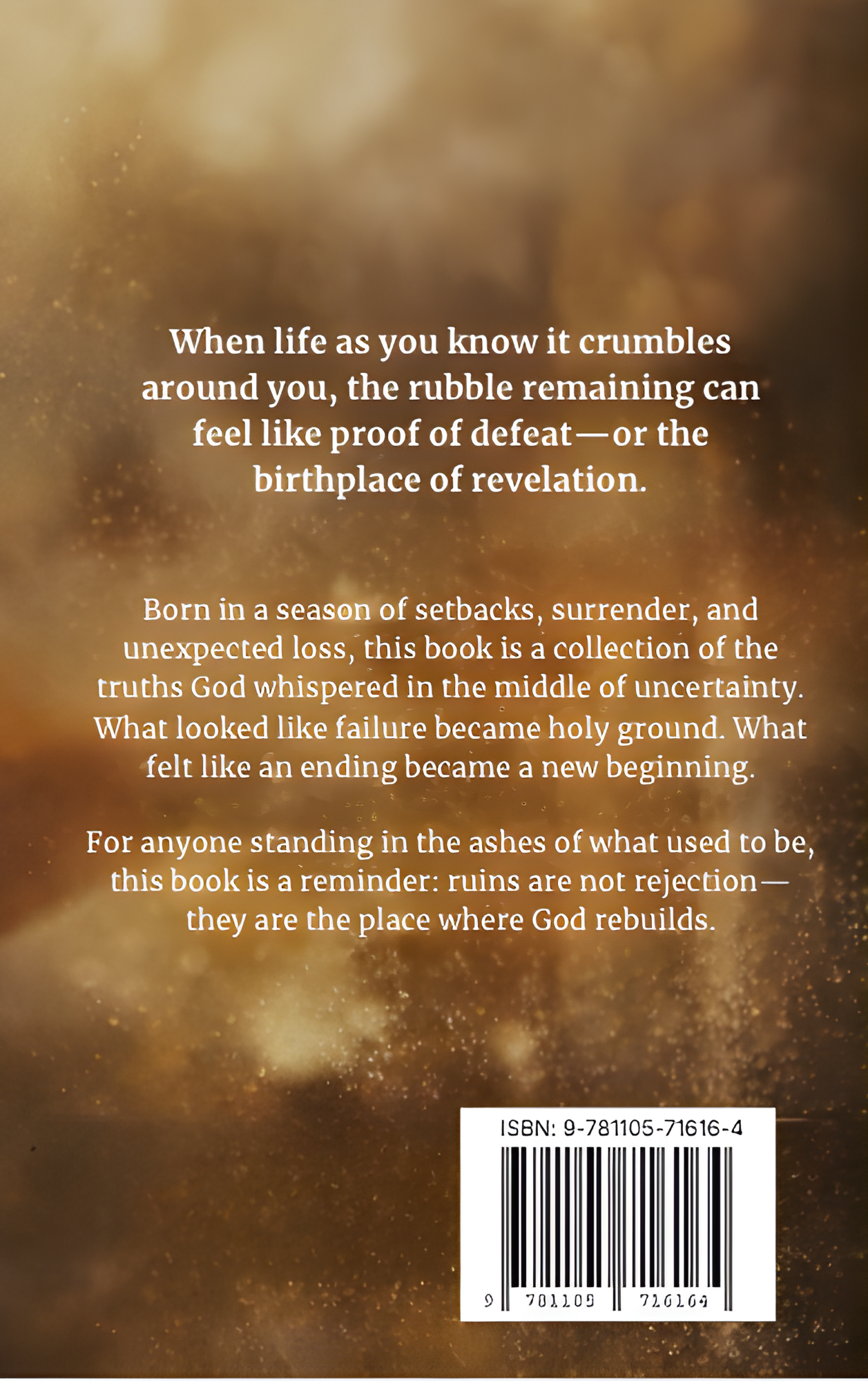 Book back cover with text and barcode on a blurred background